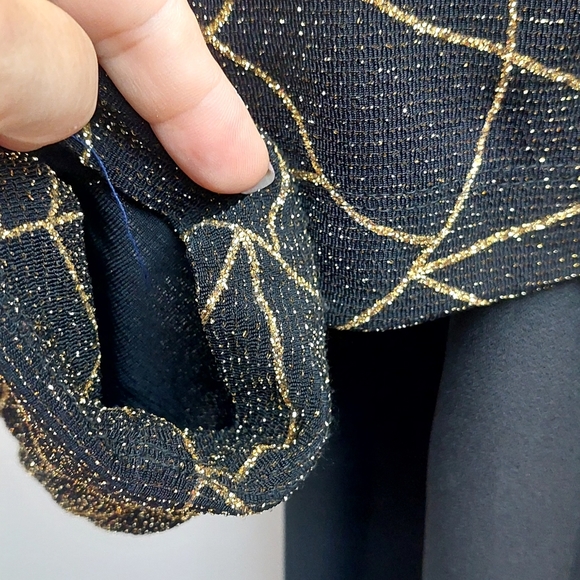 John Roberts Women's Size 12 Jumper Set Dressy Jacket Gold Black Belted Vintage - Picture 7 of 12